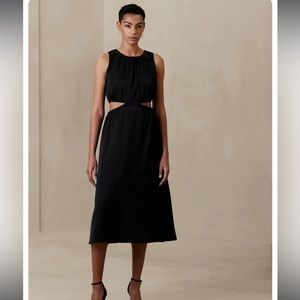 Banana Republic Black Cut Out Midi Dress